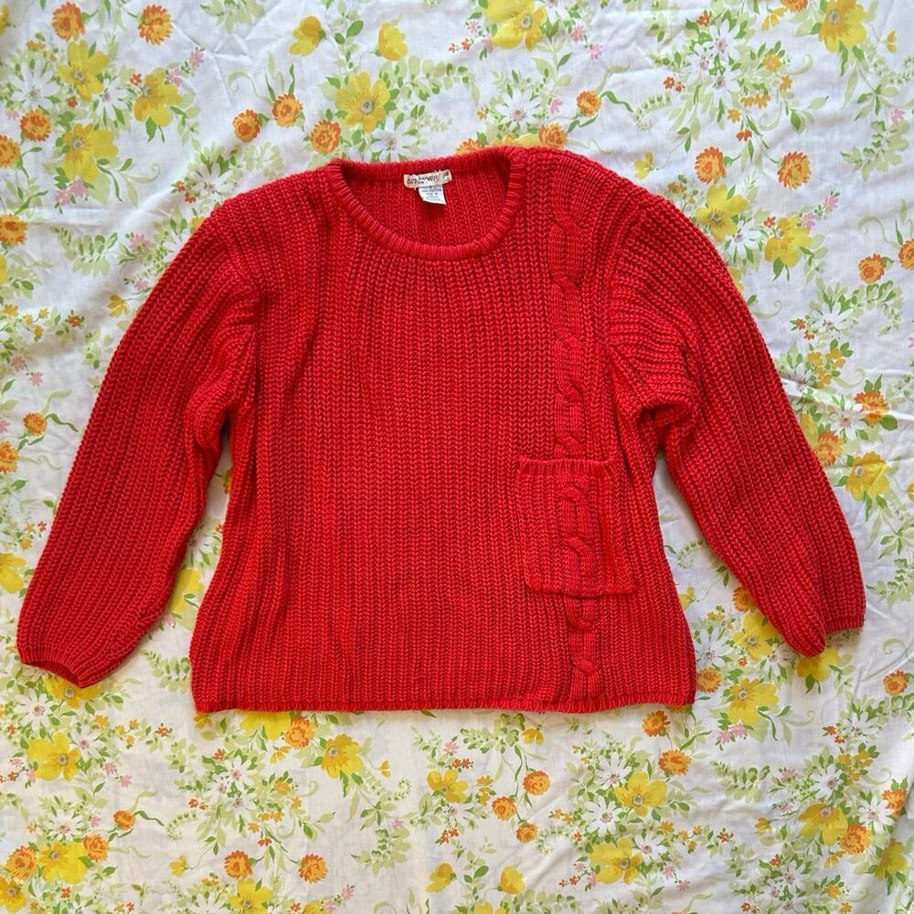 Vintage 80s red 100% cotton sweater
